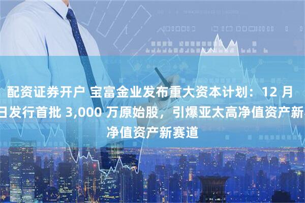 配资证券开户 宝富金业发布重大资本计划：12 月 28 日发行首批 3,000 万原始股，引爆亚太高净值资产新赛道